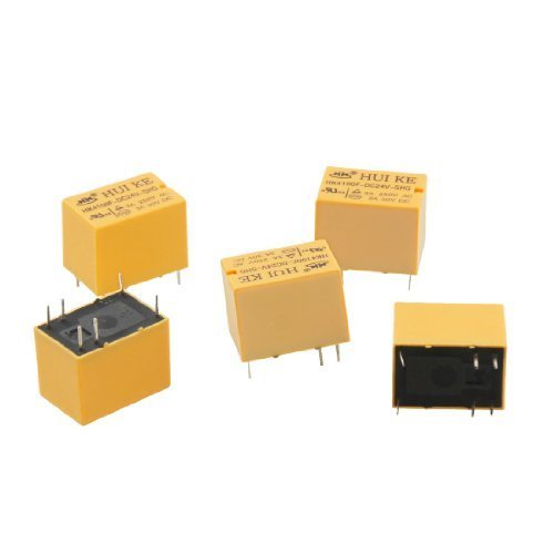 sourcingmap® 5Stück DC 24V Coil SPDT 6Pin Mini Power Relais PCB Typ hk4100F-24vdc-shg