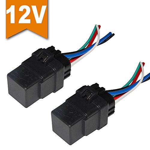 Ehdis® [2 Stück] 40 Ampere-Relais Harness 12V 40A SPDT Relaissockel