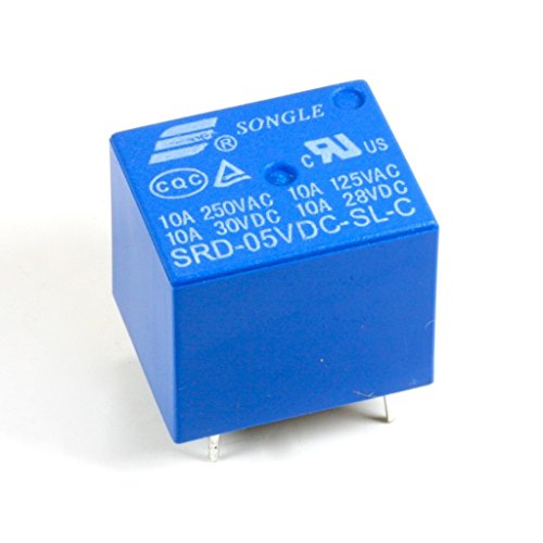 sourcingmap® 10 Stücke SRD-05VDC-SL-C DC 5V Rolle SPDT PCB Kleinrelais Miniatur Relais blau
