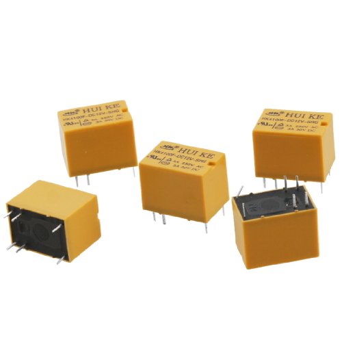 sourcingmap® 5 x HK4100F-24VDC-SHG DC 12V Spule SPDT 6 Pin PCB Allzweck Leistungsrelais