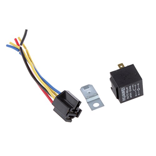 MagiDeal 12V 40A Auto Motor Relaissockel Relais Sockel Basis relay socket Crimp Schwarz