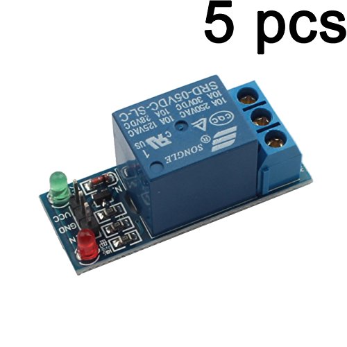 Gaoxing Tech. 5PCS 5V Ein 1 Kanal-Relais-Modul-Brett-Schild für PIC AVR DSP ARM MCU Arduino