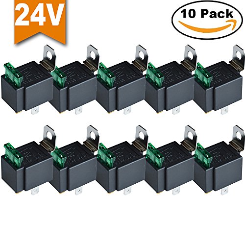 Ehdis® Fused Relais Ein / Aus-24V 30A Automotive 4-Pin Sockel SPST, 10er-Pack