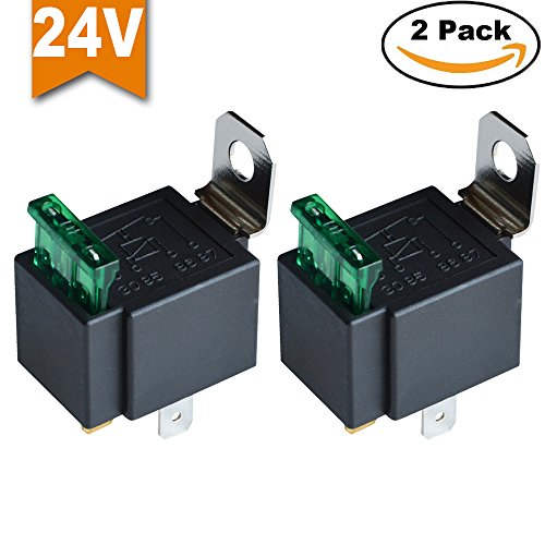 Ehdis® Fused Relais Ein / Aus-24V 30A Automotive 4-Pin Sockel SPST, 2er-Pack