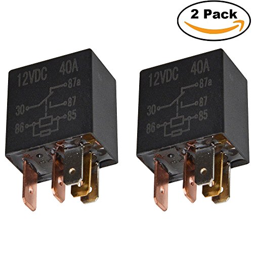 Ehdis® 5 Pin 12VDC 40A SPDT Multi-Purpose Relay Heavy Duty Standard-Relay-Set, Inhalt: 2 Stück