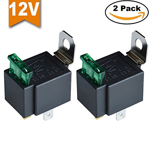 Ehdis® Fused Relais Ein / Aus -12V 30A Automotive 4-Pin Sockel SPST, 2er-Pack