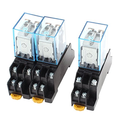 3 PC-DC 12V 5A Spule 35mm DIN-Schiene DPDT 8Pin Power Relay + Socket-Basis