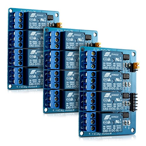 3x kwmobile 4 Kanal Relais Modul mit 5V für Arduino